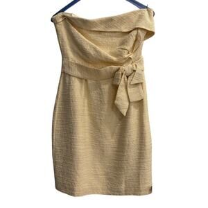 Kate Spade Wedding Belles Strapless Cream Textured Mini Dress Size 4